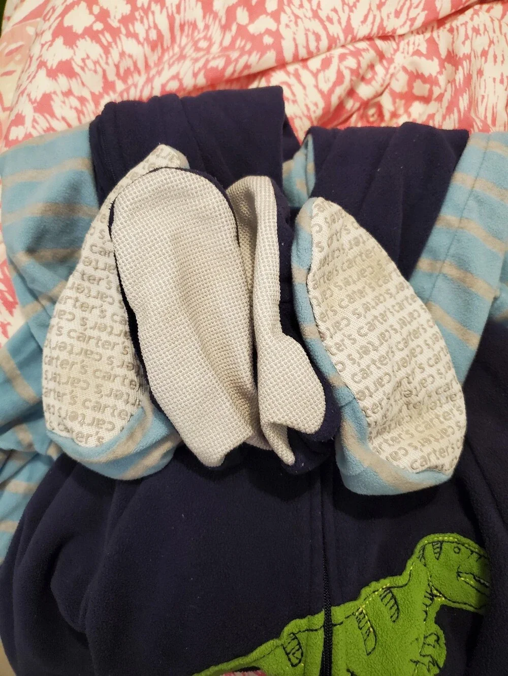 Carter's Navy and Light Blue Dino & Submarine Zip Pajamas 3T